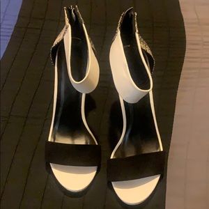 Black and White strappy heels